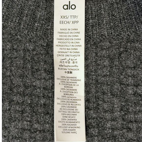 Alo Yoga Cashmere Plush Waffle Dress Dark Heather Grey Size XXS NWT Retail $398 - Picture 7 of 7